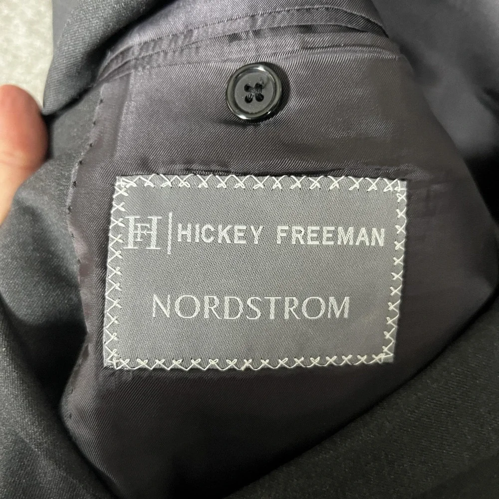 Loro Piana Madison Suit Jacket Mens 42L Gray Wool USA Nordstrom Hickey Freeman‎